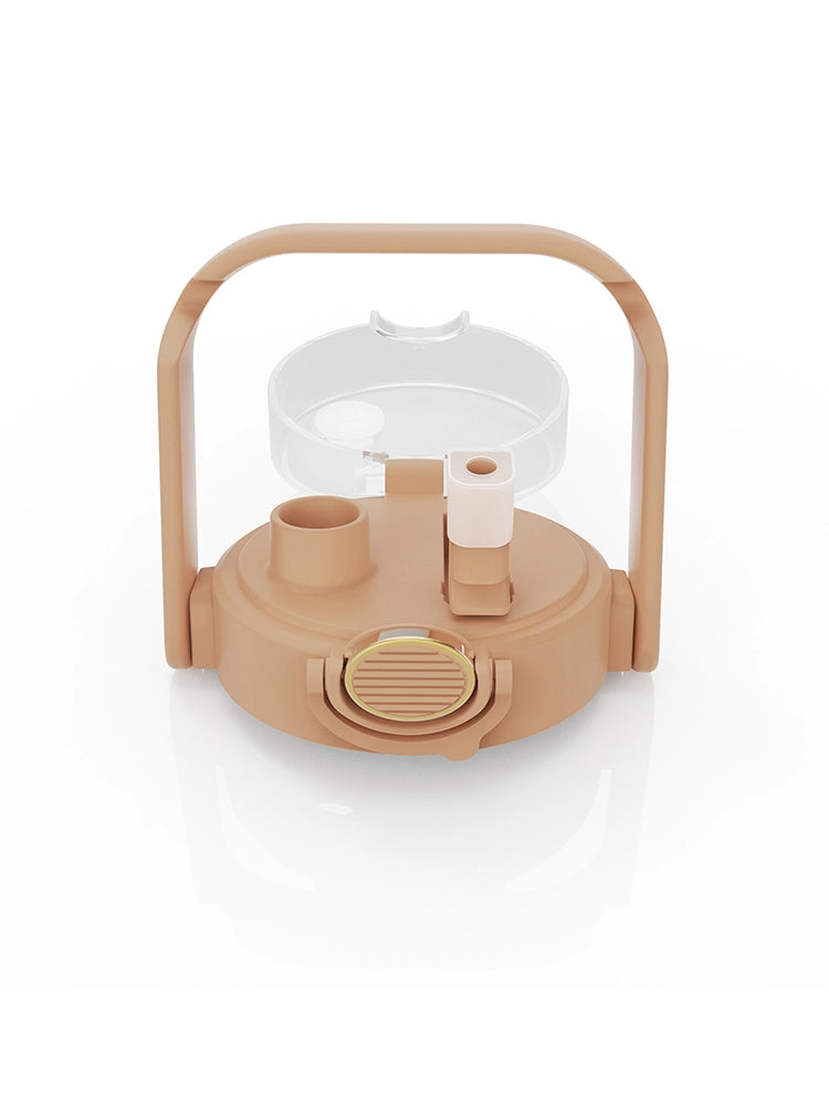 Deckel fuer 2 Liter Glasflasche mit Strohhalm Brown #color_brown