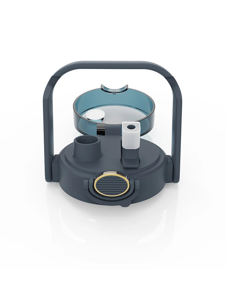 Deckel fuer 2 Liter Glasflasche mit Strohhalm Petrol #color_petrol