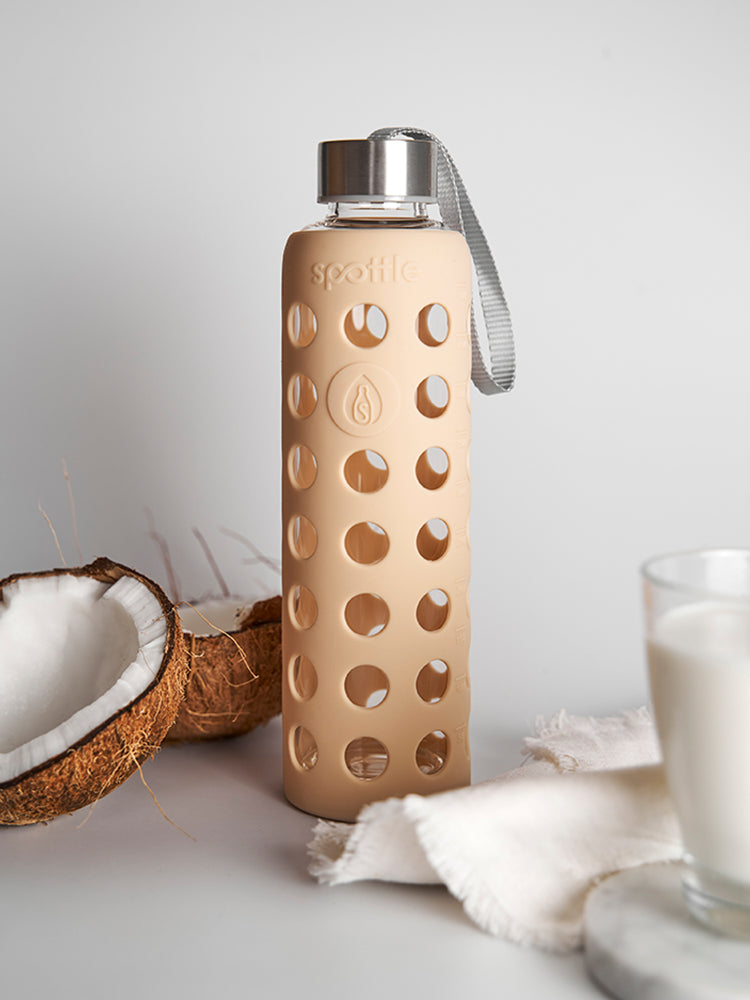 glasflasche-500ml-mit-silikonhuelle-beige Beige #color_beige