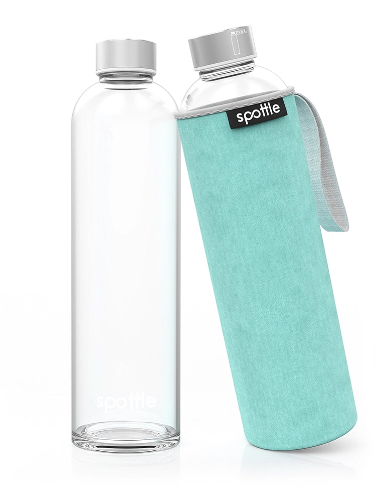 glasflasche mit neoprenhuelle 1 liter Turquoise #color_turquoise