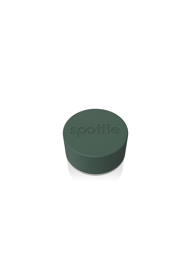 spottle® Edelstahldeckel Jungle green – Oberseite mit Logo