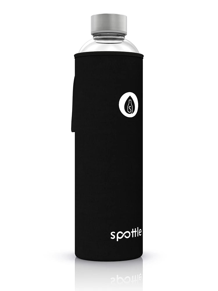 spottle-glasflasche-mit-neopren-huelle-1-l-schwarz Black cotton #color_black-cotton