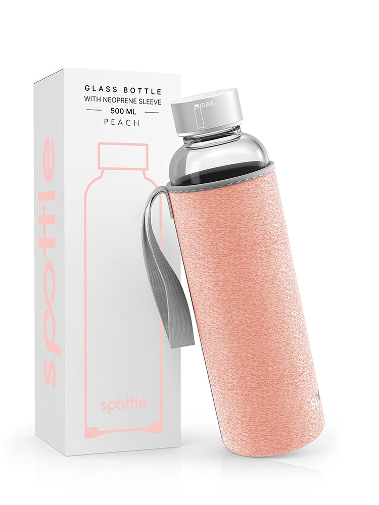 Trinkflasche Glas mit Neoprenhülle – 500 ml (16oz)