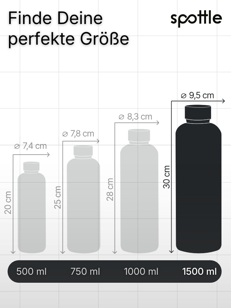 Insulated stainless steel water bottle – 1.5 L (50oz)