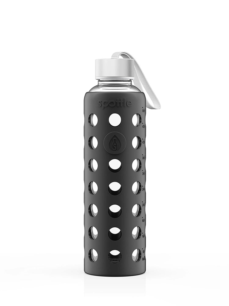 Glass water bottle with silicone sleeve – 500 ml (16oz)