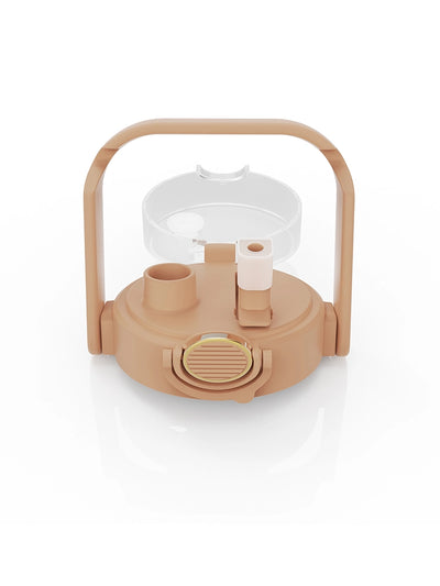 Deckel fuer 2 Liter Glasflasche mit Strohhalm Brown #color_brown