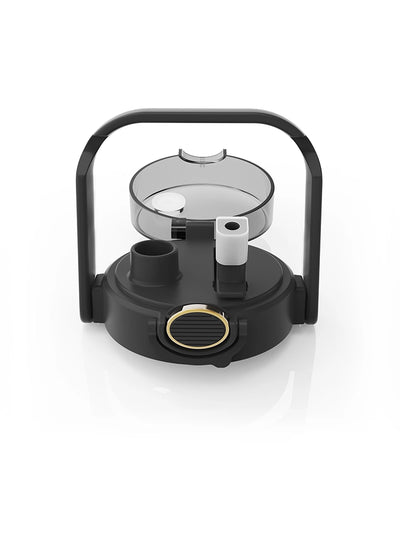 Deckel fuer 2 Liter Glasflasche mit Strohhalm Black #color_black