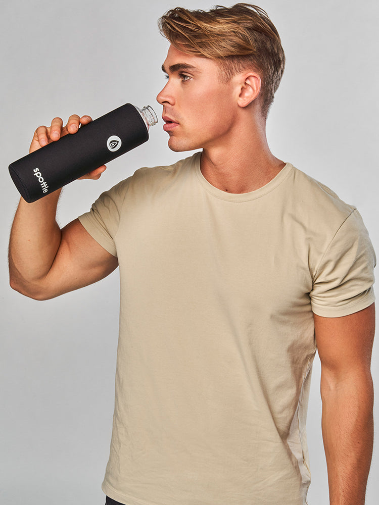Trinkflasche Glas mit Neoprenhülle – 1 Liter