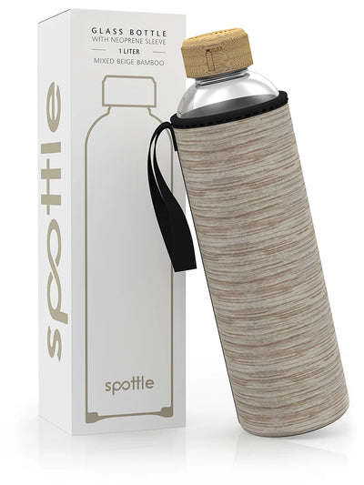 glasflasche-1l-beige-meliert Beige meliert Mixed beige #color_mixed-beige