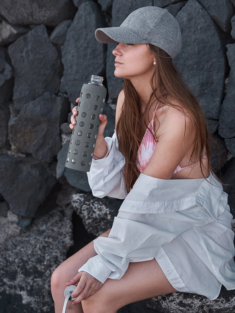 Trinkflasche Glas mit Silikonhülle – 750 ml