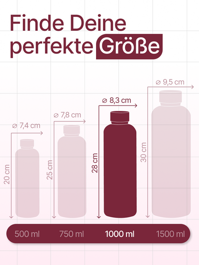 Insulated stainless steel water bottle – 1 L