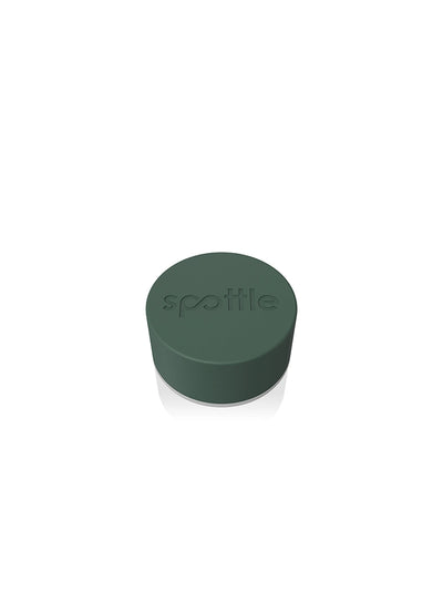 spottle® Edelstahldeckel Jungle green – Oberseite mit Logo