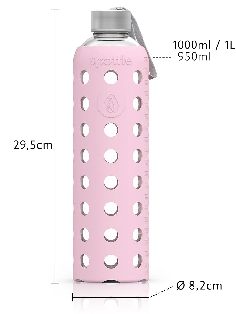spottle-glasflasche-1l-mit-silikonhuelle-masse #color_pink