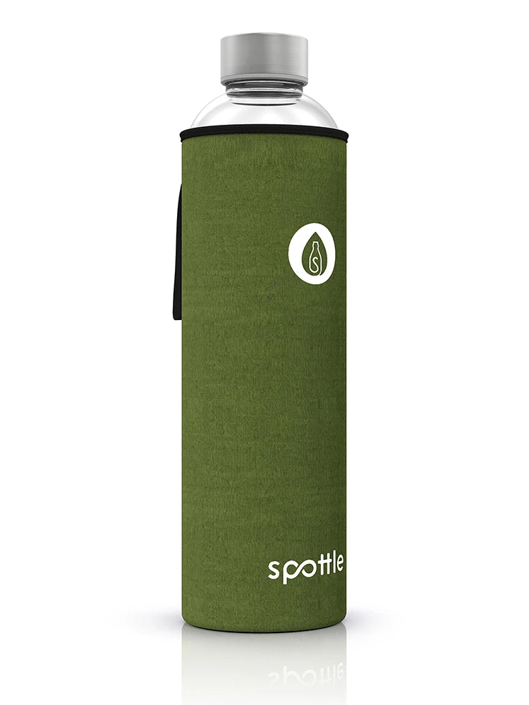 spottle-glasflasche-mit-neopren-huelle-1-l-olivgruen Dark olive green #color_dark-olive-green