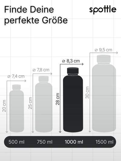 Insulated stainless steel water bottle – 1 L