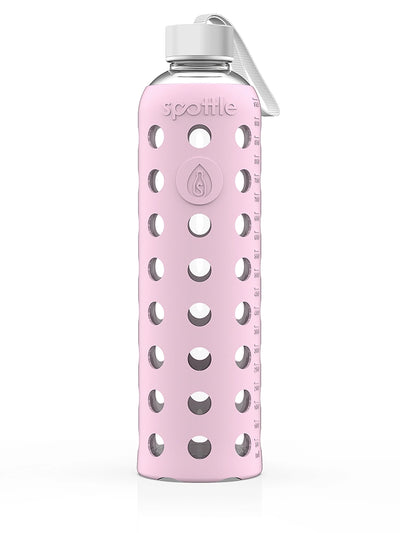 Glass water bottle with silicone sleeve – 1 L