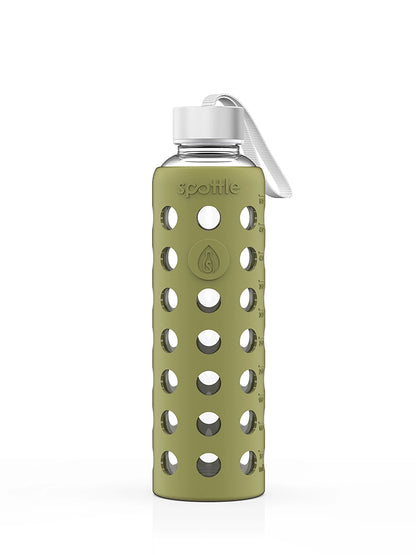 Glass water bottle with silicone sleeve – 500 ml