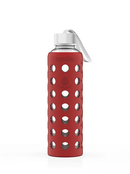 Glass water bottle with silicone sleeve – 500 ml