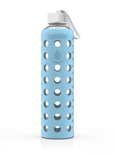 Glass water bottle with silicone sleeve – 750 ml