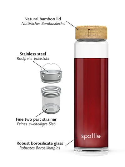 Glass tea bottle with infuser 1 L / 32 oz