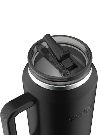 Thermos- Trinkbecher aus Edelstahl mit Strohhalm – 2 Liter