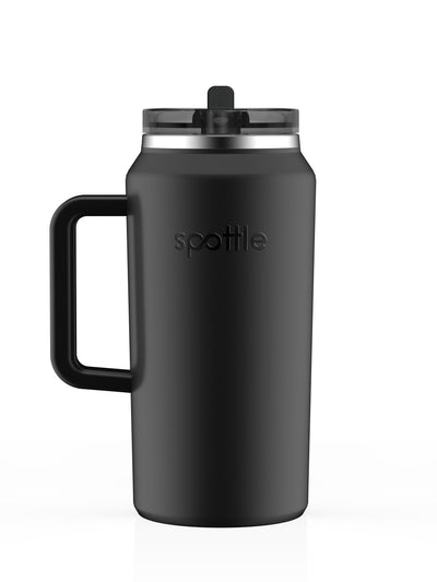 Thermos- Trinkbecher aus Edelstahl mit Strohhalm – 2 Liter