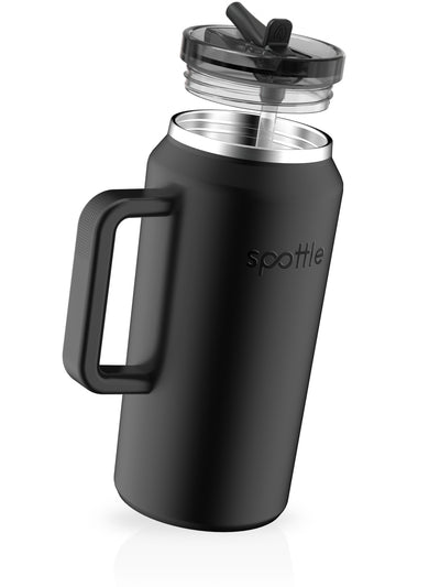 Thermos- Trinkbecher aus Edelstahl mit Strohhalm – 2 Liter