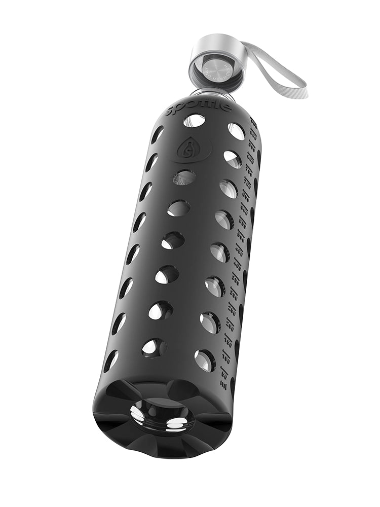 Trinkflasche Glas mit Silikonhülle – 1 Liter