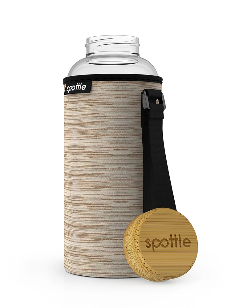 Glass water bottle with neoprene sleeve 1.5 L