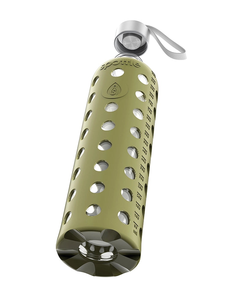 Glass water bottle with silicone sleeve – 1 L (32oz)