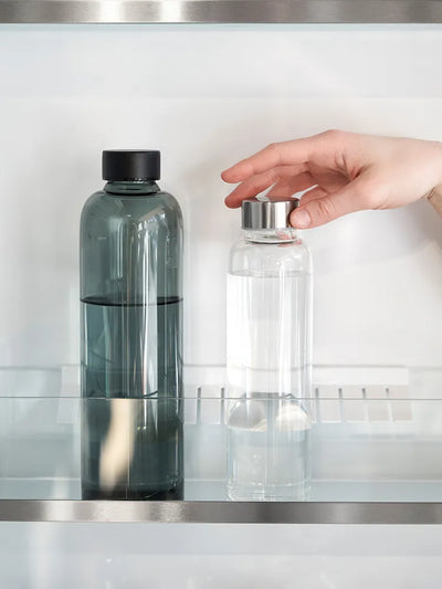 Black glass water bottle – 1 L (32oz)